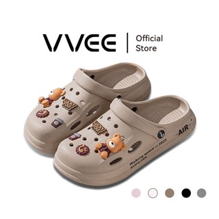 VVEE รองเท้ารัดส้นผู้หญิง ดีไซน์เรียบง่าย ดีไซน์ระบายอากาศ พ…