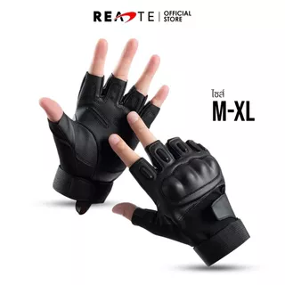 READTE ถุงมือหนัง สำหรับขี่มอเตอร์ไซค์ ไรเดอร์ ถุงมือครึ่งนิ้ว ขับรถ OUTDOOR HALF FINGER GLOVES