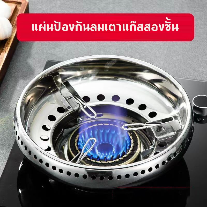 2 ชิ้น ฝาครอบบังลม ฝาครอบเตาแก๊สแตนเลส บังลมเตาแก๊ส สแตนเลสบังลม กันลม ร้อนเร็ว ประหยัดแก๊ส ที่ครอบเตาแก๊ส