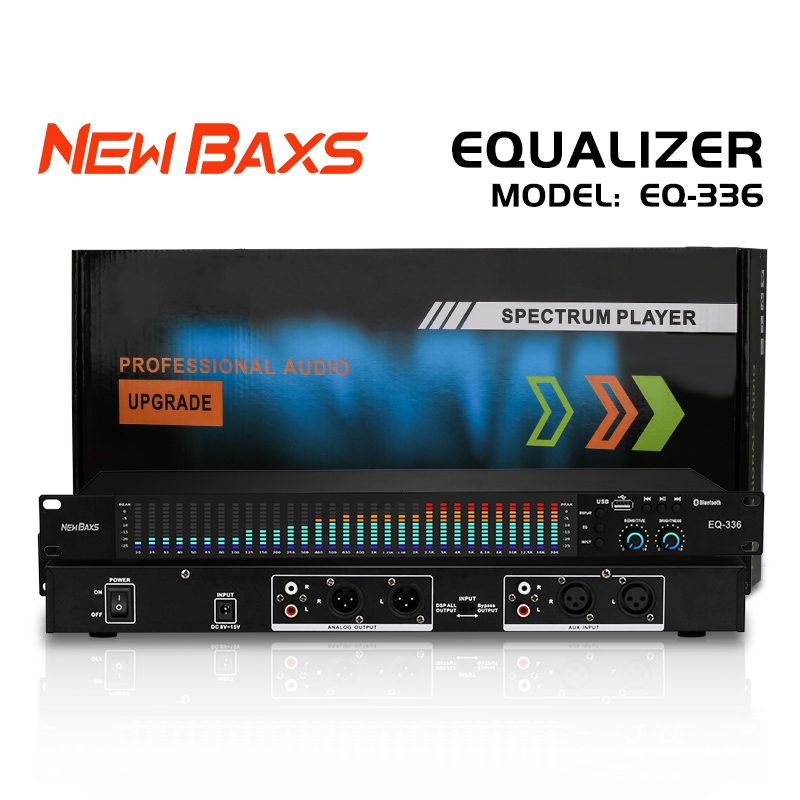 NEW BAXS EQ336 มืออาชีพ เครื่องเล่นสเปกตรัมความถี่ ระบบลดเสียงรบกวนภายในบ้าน EQ FM DJ คาราโอเกะควบคุมระดับเสียง 31 แบนด