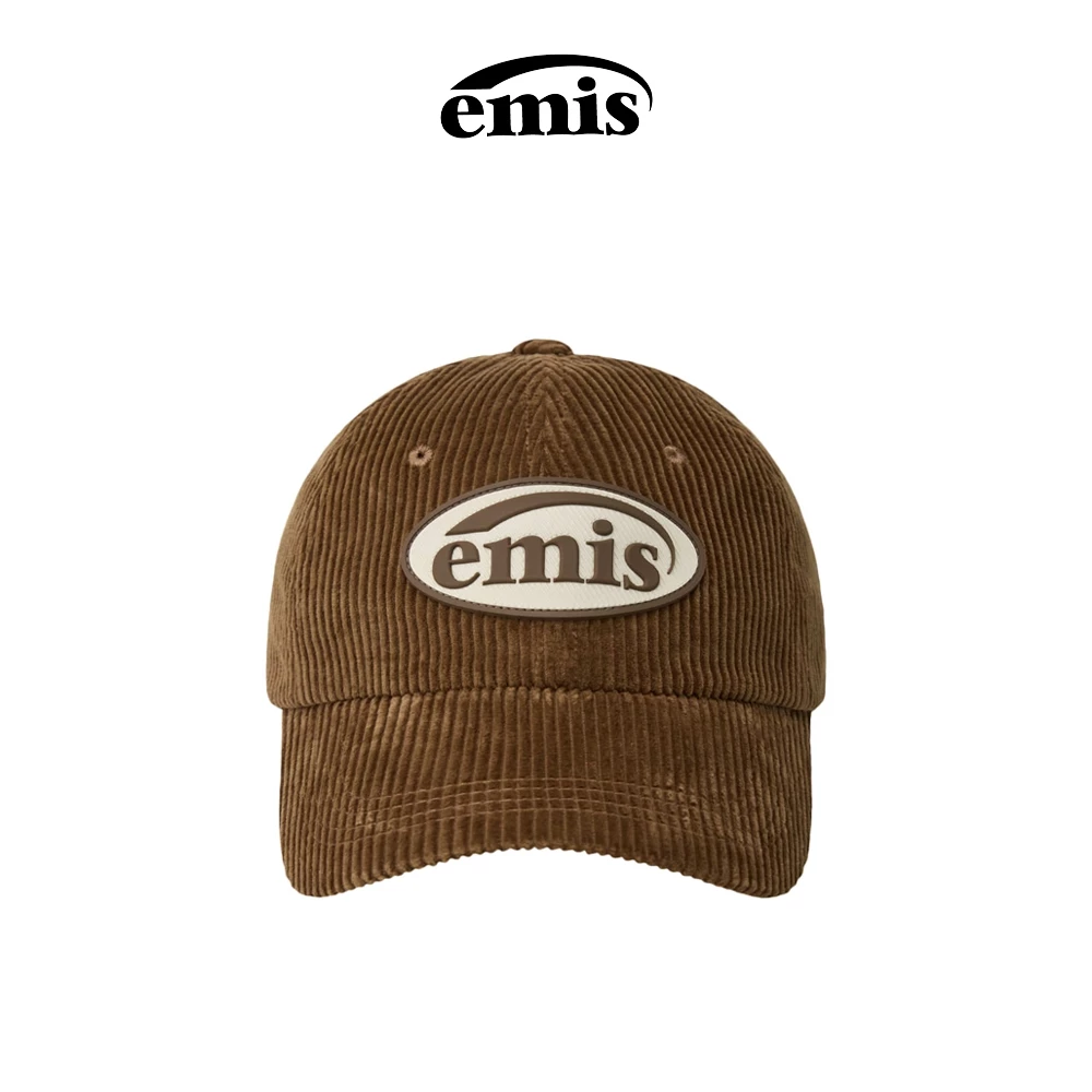 EMIS - RUBBER PATCH CORDUROY BALL CAP (ASH BLUE , BEIGE, BLACK , BROWN, GREEN, NAVY , PINK)