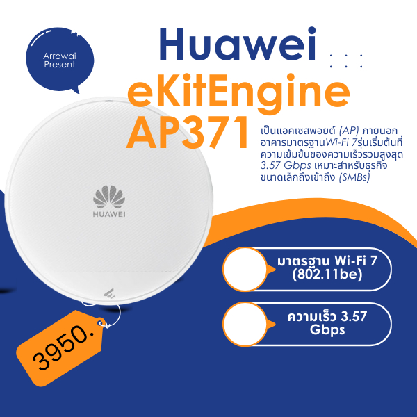 Huawei eKitEngine AP371 Indoor Wireless Access Point WiFi-7, Device rate 3.57Gbps, Dual-radio, 256 a