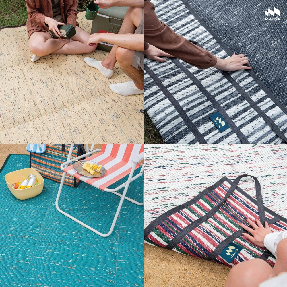 Mat-er เสื่อพับพกพา Eco-flipped (Size S/M) – ทอแน่น ใช้ได้สองด้าน ไม่อมฝุ่น เบาสบายเหมาะทุกกิจกรรม