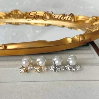 Socrush.bkk | SPARKLE GLOW earrings | SE-051 | ต่างหู ดาว มุก เพชร จี้มุก