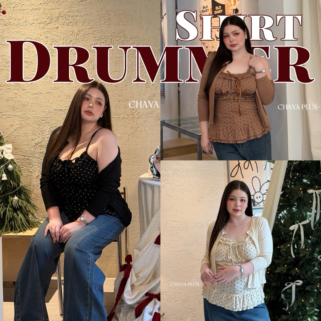 🧸𝐂𝐡𝐮𝐛𝐛𝐲𝐋𝐚𝐧𝐝.(อก38-52)💝Drummer Shirt💝รุ่นดรัมเมอร์ เสื้อสาวอวบ เซ็ตสองชิ้น ใส่ง่าย แมทซ์ลุคไหนก็สวย #Sh321