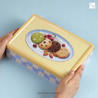 S&P Quattro Cookies เอส แอนด์ พี ควอตโตรคุกกี้ กล่องโลหะ ของขวัญพรีเมียม คุกกี้ 4 รส 240กรัม