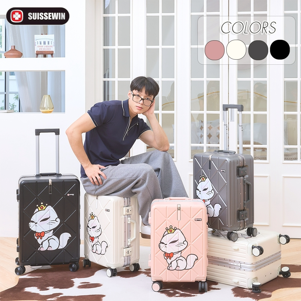 กระเป๋าเดินทางล้อลาก โครงอลูมิเนียม TSA LOCK วัสดุ PC มีที่ห้อยสัมภาระด้านหน้า รุ่น SC800