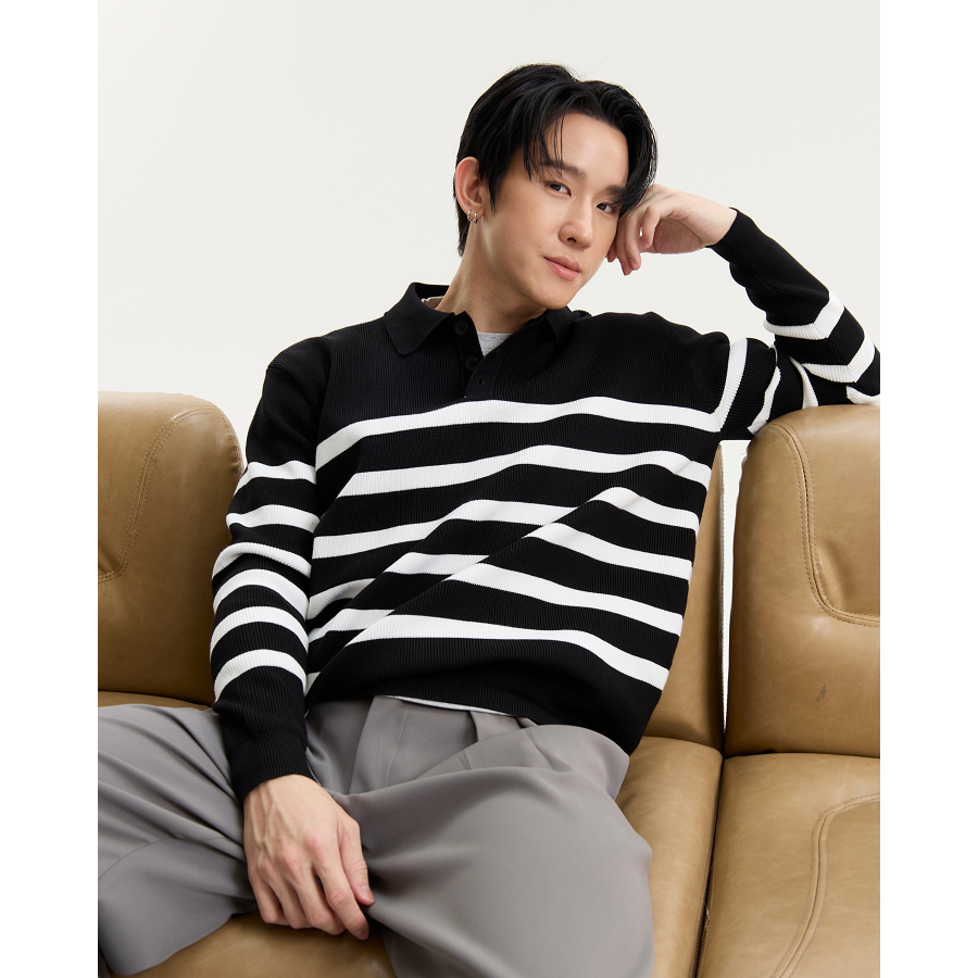 REEVE COZY STRIVE - เสื้อแขนยาวลายทาง ผ้าKnit