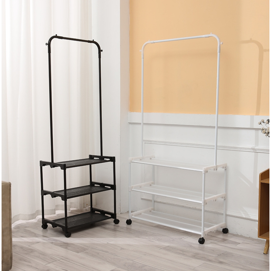 Yifeng ราวแขวนผ้า พร้อมชั้นวางของ มีล้อ 8823 8825