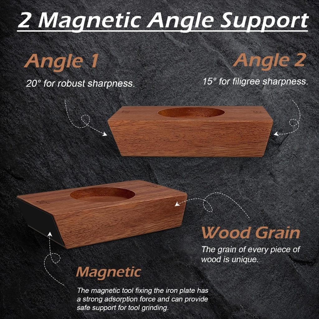 เครื่องลับมีดแบบมีล้อพร้อมฐานวางมีดแบบแม่เหล็ก ชุดหินลับมีดเพชรพร้อมลูกกลิ้งมุม 15 และ 20 องศา อุปกรณ์ครัว - รูปที่ 2