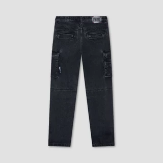 DAVIE JONES [BE FEARLESS] กางเกงคาร์โก้ผู้ชาย Relax Fit Cargo Pants สีกรม ดำ CO0087