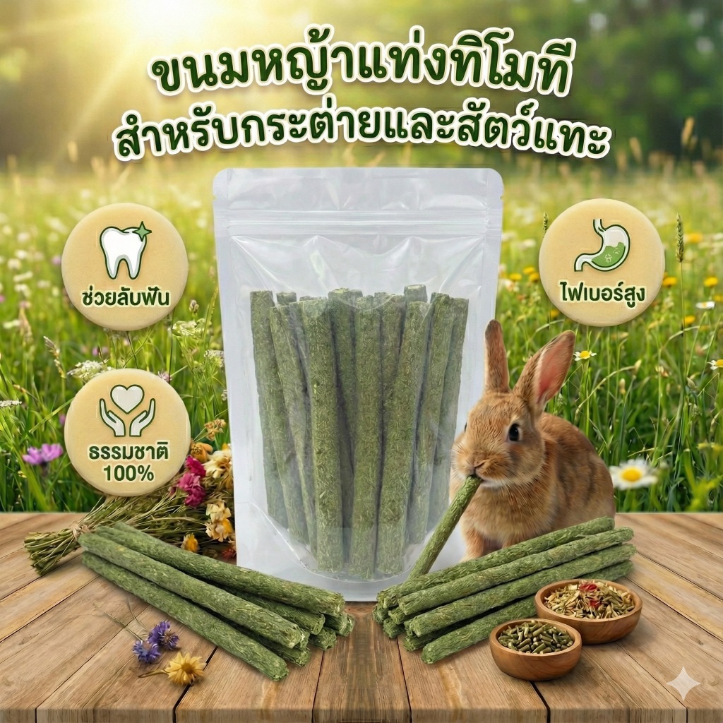 พร้อมส่ง จากไทย 🇹🇭 ขนมกระต่าย หนูแกสบี้ สัตว์ฟันแทะ หญ้าแท่ง หญ้าสติ้ก หญ้าอัดแท่ง หญ้าทิโมธี อัดแท่ง ลับฟัน คุ้กกี้หญ้า