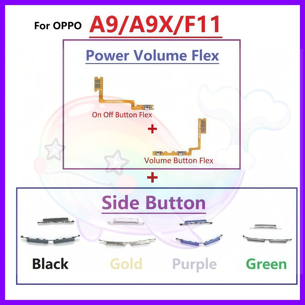 สวิตช์ปิดปุ่มปิดปุ่มด้านข้างเสียงเงียบสงบ Ribbon Flex Cable สำหรับ OPPO A9 A9X F11