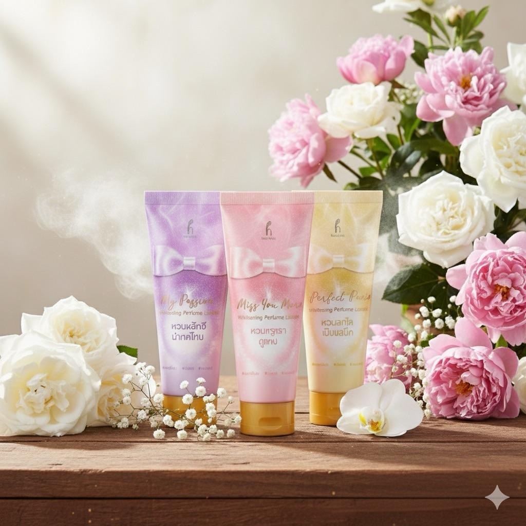 Hanasol Whitening Perfume Lotion  โลชั่นน้ำหอมบำรุงผิวกระจ่างใส พร้อมกลิ่นหอมระดับเคาน์เตอร์แบรนด์