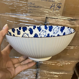 ถ้วยมาม่า ถ้วยเซรามิค ลายแมวน่ารัก ขนาด 8 นิ้ว ถ้วยเซรามิคเน…