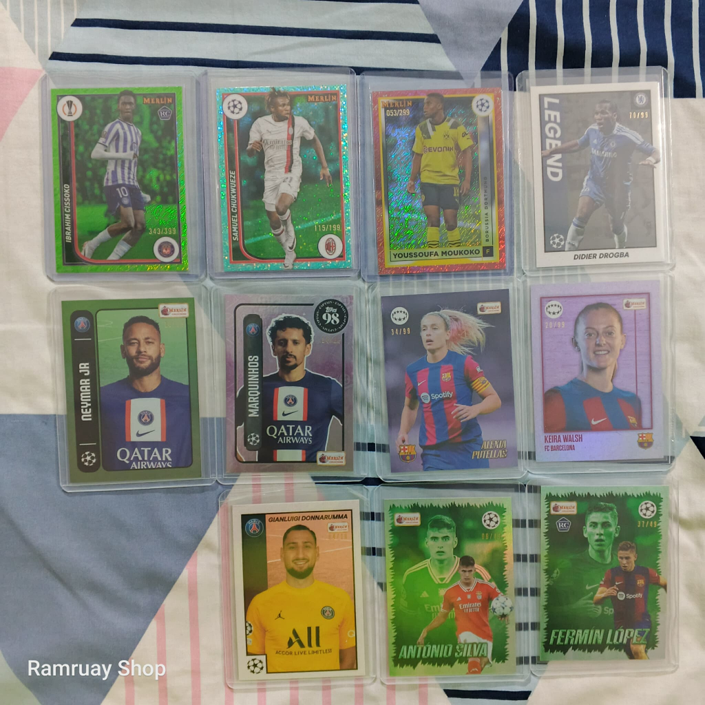 Topps การ์ดนักบอล Merlin Heritage การ์ดรัน Neymar Drogba Fermin PSG FC Barcelona Parallel ลิมิเต็ด ของแท้ ส่งไว