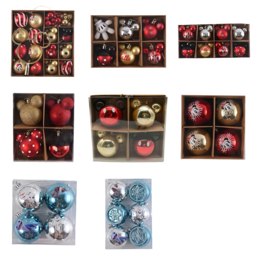(พร้อมส่ง) Disney Mickey mouse มิกกี้ & Frozen ชุดลูกบอลตกแต่ง ornaments ต้นคริสต์มาส 4 / 6 / 8 / 25 ชิ้น ลิขสิทธิ์แท้