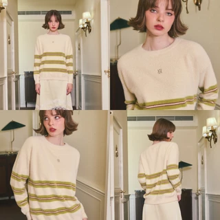 CHUUCHOP - Kenji Oversized Sweater เสื้อสเวตเตอร์ลายทางทูโทน(CW001)