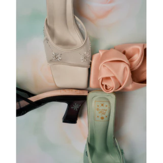 [หน้าเท้ากว้าง/มีเนื้อ +1 ไซส์] Flynn x Bunny - RSVP Only Heels รองเท้าส้นสูง 2 นิ้ว ดีเทลปัก ไม่เมื่อย (รองเท้าออกงาน)