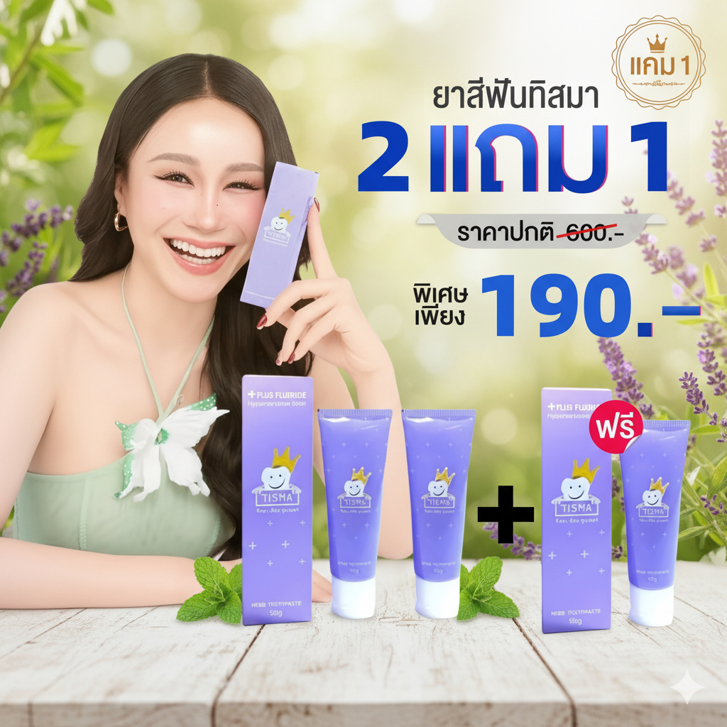 (โปรไลฟ์) ยาสีฟันพี่ฝน ทิสมา 1 หลอด แบรนด์ฝนดอกไม้ sp 10 สีฟัน คลู สไมล์ ของ แท้ แก้ม บุ้ม ใช้ หมอก้