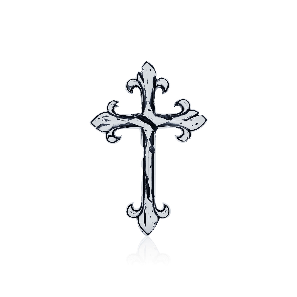 AKE AKE The Unbroken Crest pendant จี้สร้อยคอเงินแท้925 แกะมือขัดเงาลงดำ "Unbroken Cross"