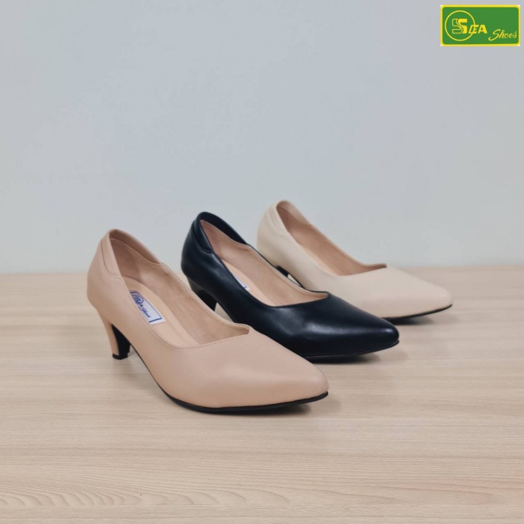 SEA Shoes(ซีชูส์) 9755-015 รองเท้าคัทชู ดีไซน์เรียบหรู ใส่ทำงาน