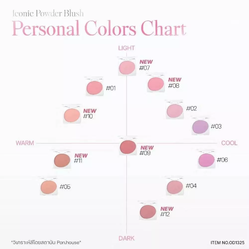 ODBO Iconic Powder Blush OD1325 บลัชออนเนื้อฝุ่น 4.2g thumbnail 10