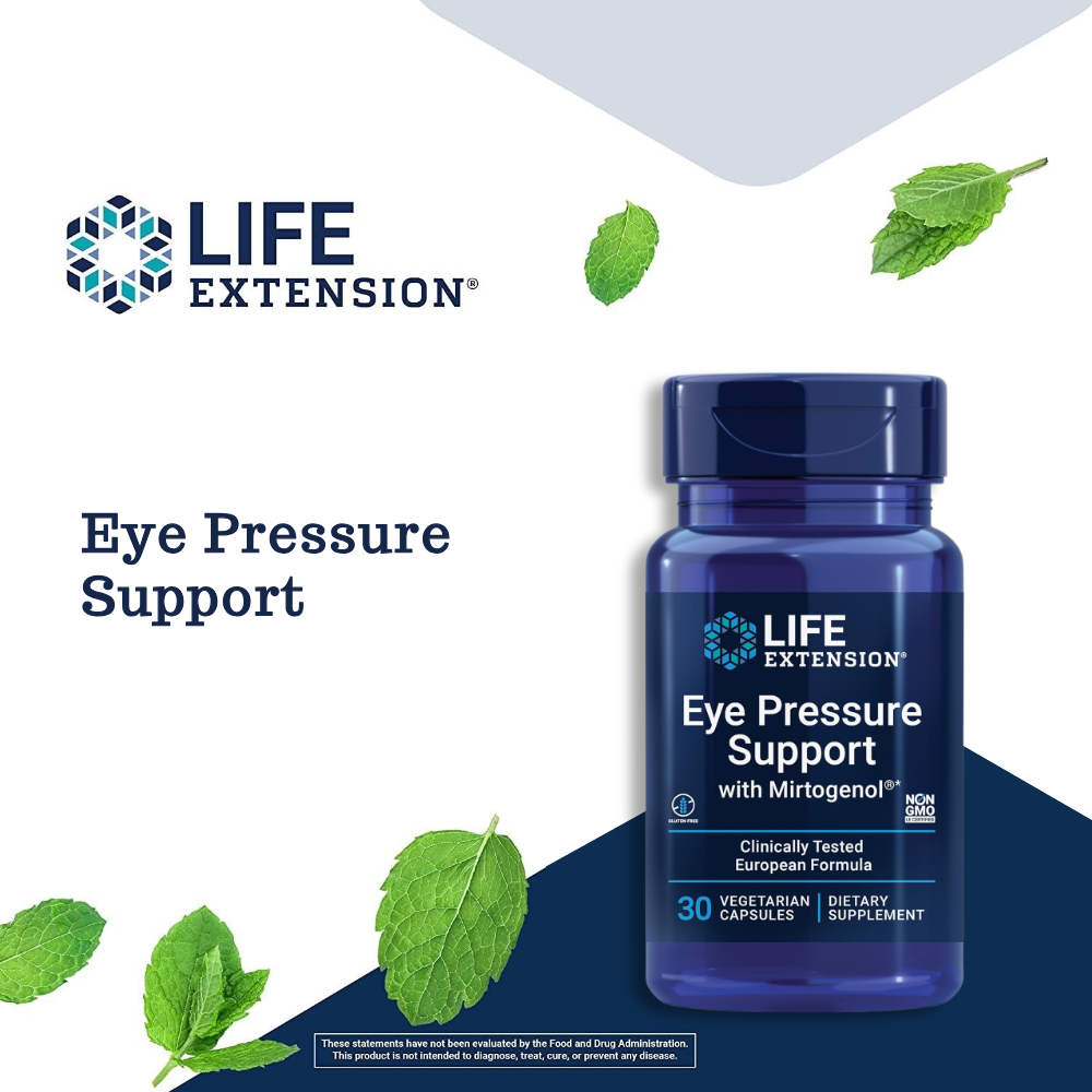 Life Extension Eye Pressure Support with Mirtogenol 30 แคปซูลมังสวิรัติ
