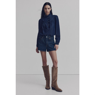 H&M(เอชแอนด์เอ็ม) เสื้อเบลาส์ยีนส์คอระบาย ผู้หญิง 1317197_1