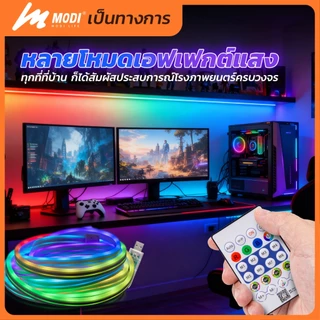 MODI ไฟเส้นกระพริบ หลากสีRGB ยาว5เมตร USB เหมาะสำหรับใช้ภายในอาคาร ไฟตกแต่ง ร้านอาหาร คริสมาส ปีใหม่