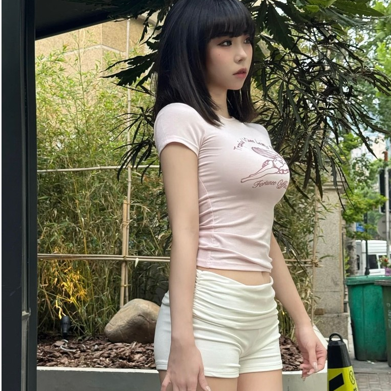 BIK พร้อมส่ง🔥เสื้อครอปแขนสั้นผู้หญิง ทรงลายพิมพ์ ผ้าคุณภาพดี ดูแพง ความยืดหยุ่นสูง ผ้าฝ้าย100% สไตล์เกาหลี แฟชั่น - รูปที่ 6