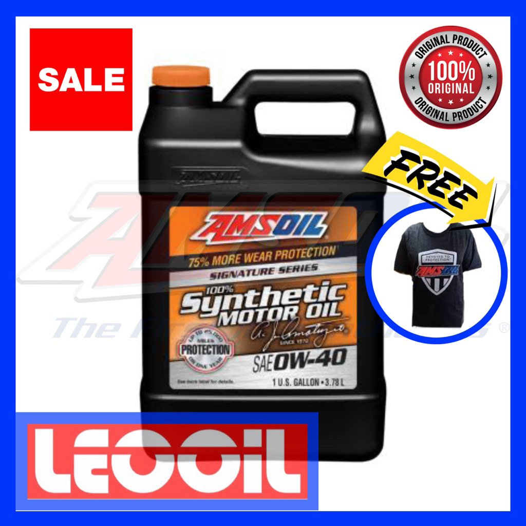 Amsoil Signature Series SAE 0w-40 น้ำมันเครื่องสังเคราะห์แท้ 100% เกรดไฮเอนด์ ค่าความหนืด 0w 40 (0w4