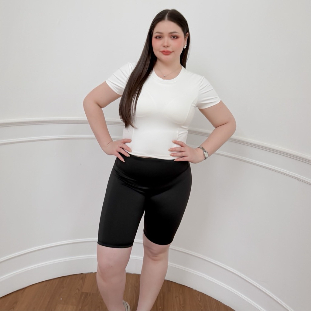 Lady M | ไซส์ใหม่ 3-5XL รุ่นขายดี กางเกงออกกำลังกายขาสั้นสาวอวบ ใส่เล่นโยคะ เล่นกีฬา Everylook ได้ทุกวัน เอวสูงสวยปัง - รูปที่ 2