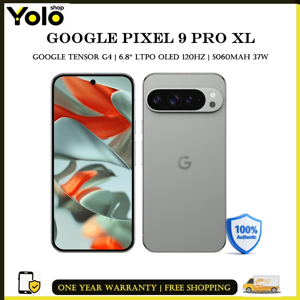 ixel 9 Pro XL 6.8 inches Google Tensor G4 16GB RAM 37W wired 5060 mAh 50MP+48MP IP68 NFC