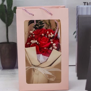 ดอกไม้รวม 7 ดอก+กล่อง+ถุง+ไฟ ช่อดอกไม้ 7 ดอก พร้อมกล่องพร้อมถุง ประกอบมาเสร้จแล้ว วาเลนไทน์นี้ ราคาโรงงานพร้อมส่ง