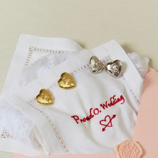 YVIS Heart Engraved Stud Brass Earring - YVIS X Proud O Wedd…