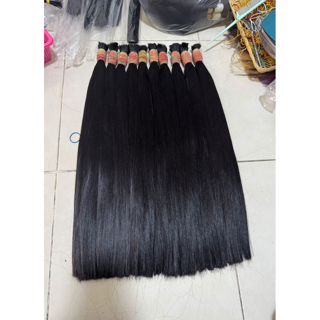 ผมต่อแท้ความยาว60cm30นิ้ว100กรัมสีดำธรรมชาติ