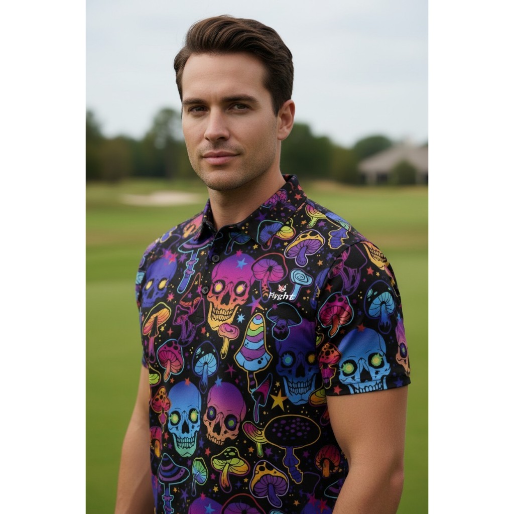 เสื้อกอล์ฟ Flyght Golf Shirt fantastical mushroom
