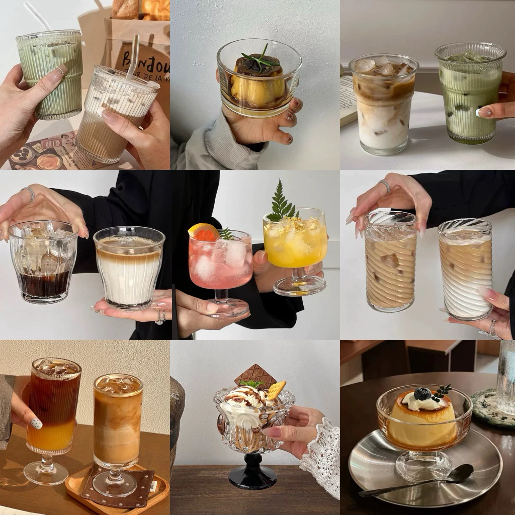 พร้อมส่ง แก้วน้ำ แก้วกาแฟ มัทฉะ เนื้อหนา สำหรับใส่เครื่องดื่มร้อนและเย็น