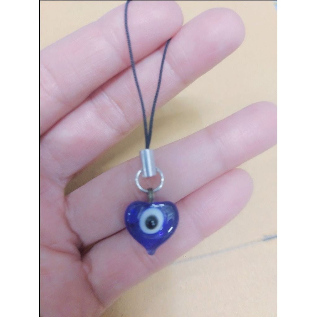 Evil eye สำหรับห้อยโทรศัพท์ กระเป๋า วัสดุแก้วหัวใจ จากตุรกี