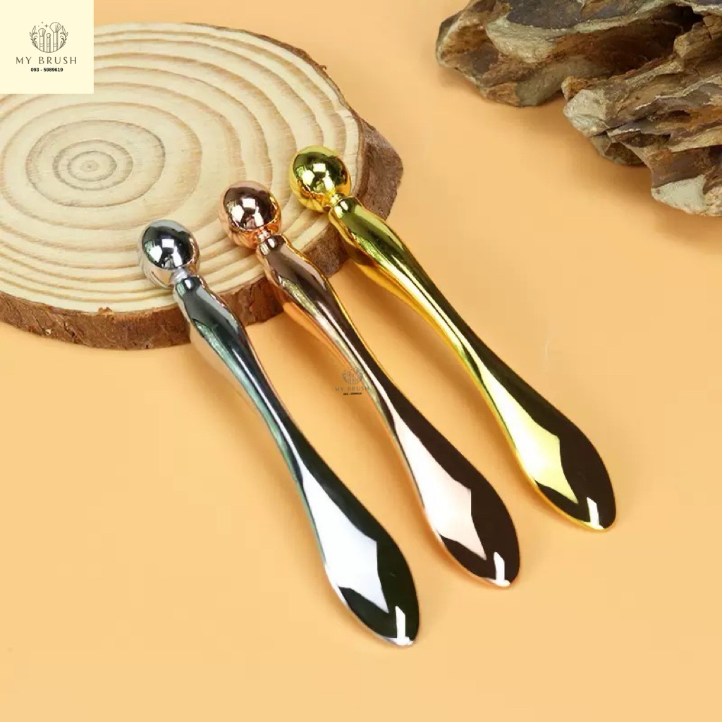 (ส่งด่วน) Makeupbrush ลูกกลิ้งนวดตา ลดอาการใต้ตาบวม Eye stick หัวสแตนเลสแท้ 100% หัวหมุนไม่ได้