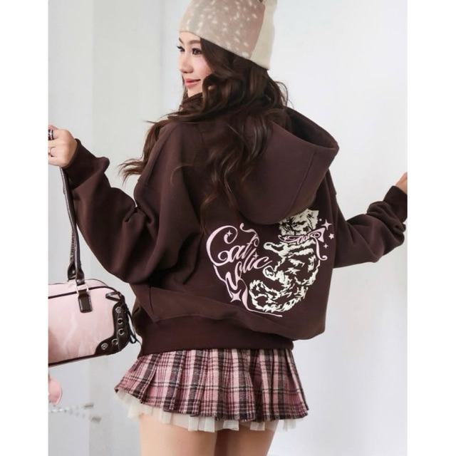 Pre-order (14-20days) แบรนด์เวียดนาม🇻🇳 AIAI OFFICIAL |Miaou Boxy Hoodie zip up boxy fleece hoodie wi