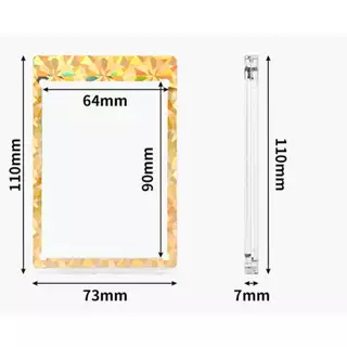 กรอบแม่เหล็กหมุดทอง ขอบลายเลเซอร์ 35pt พร้อมส่ง