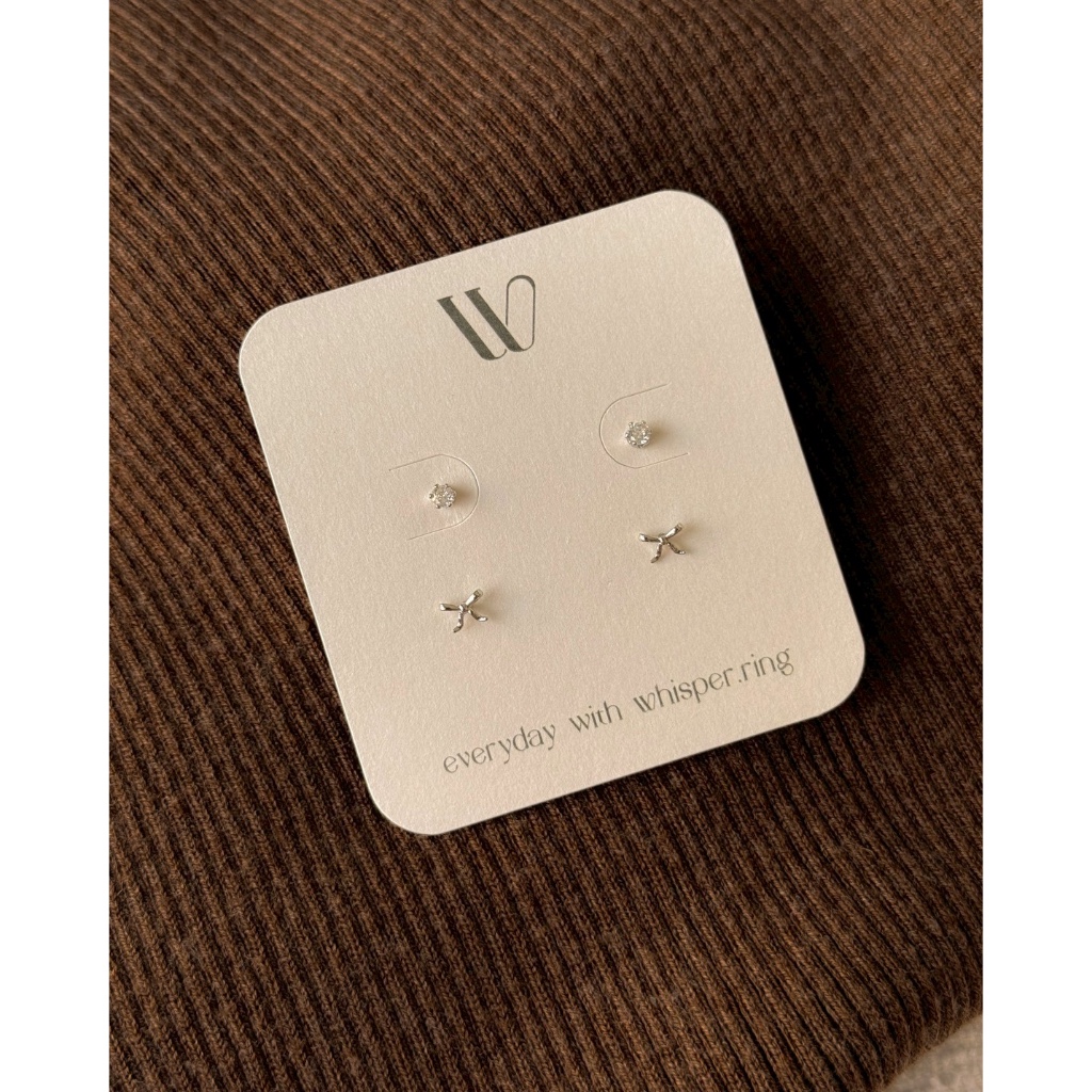 whisper.ring - REVLIE EARRINGS SET (Silver) *1 เซ็ตได้รับ 2 คู่