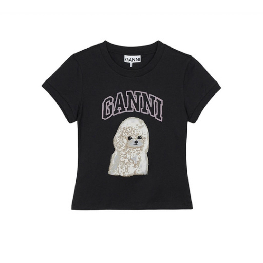 Ganni-Poodle Logo T-shirt