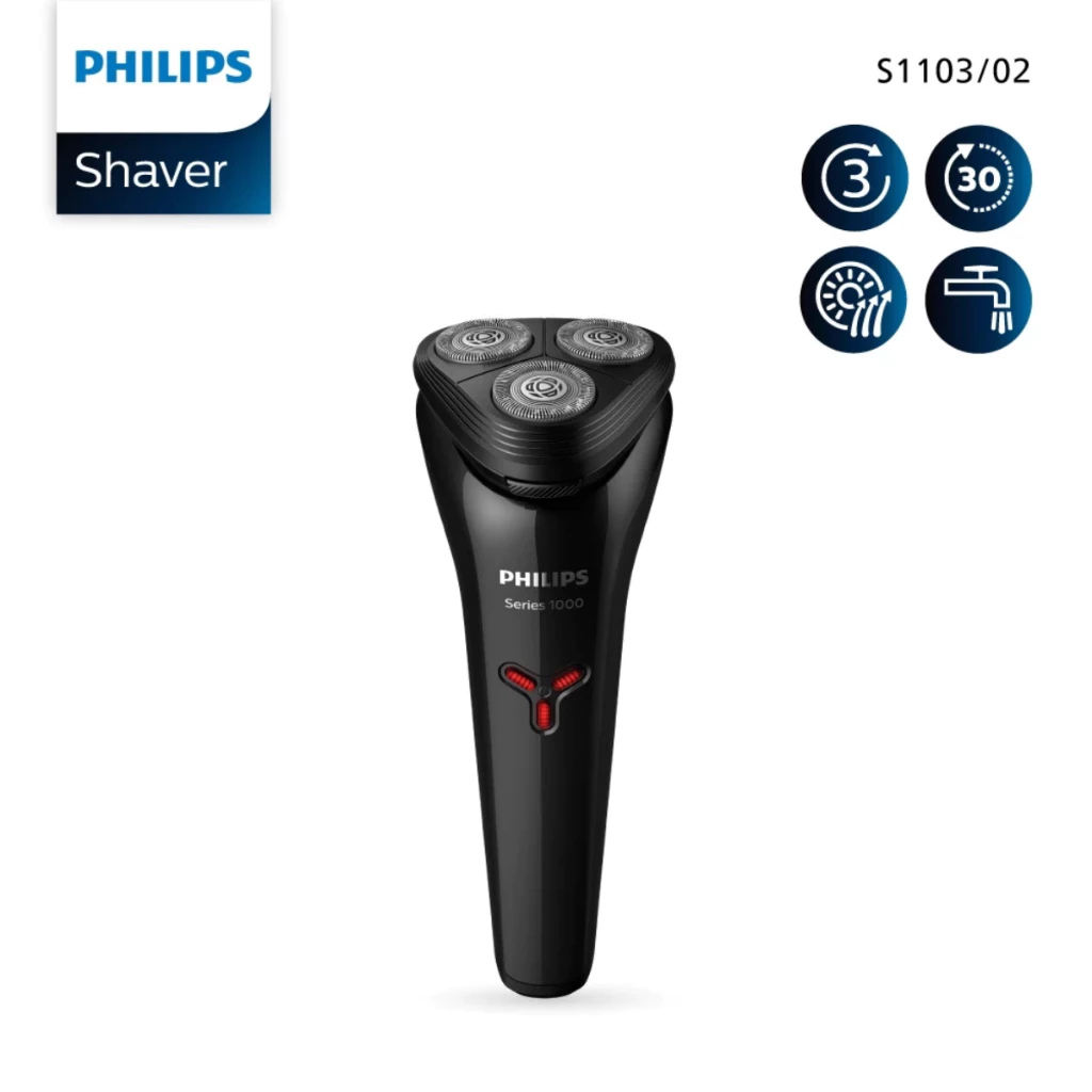 PHILIPS ฟิลิปส์ เครื่องโกนหนวดไฟฟ้า โกนง่าย ไม่บาดผิว รุ่น S1103/02 , S1880/00