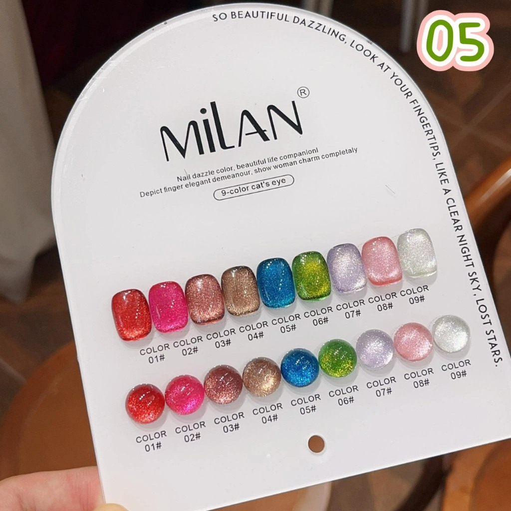 Set Cateye Milan 9 สี ชาร์ทโค้ง No.05 สีเจล เล็บเจล