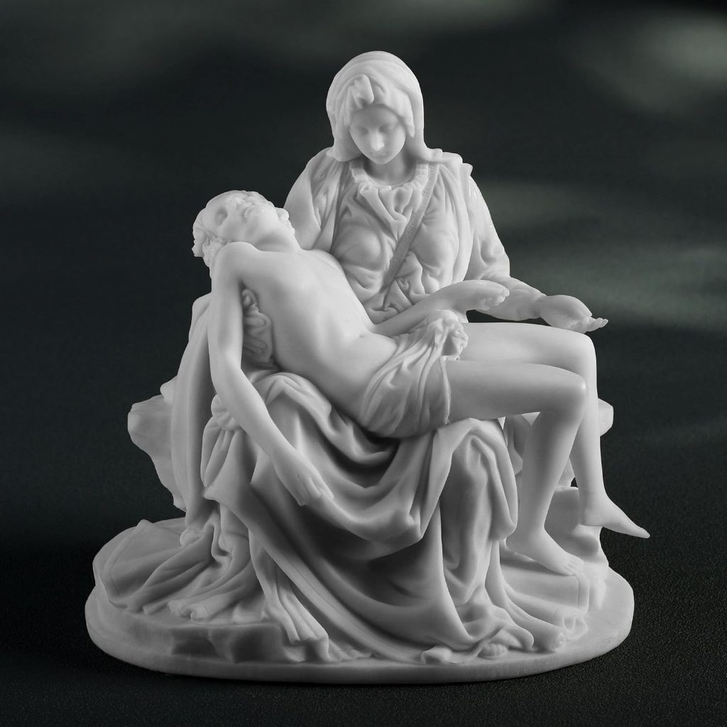 US รูปปั้น La Pieta ปิเอตา Michelangelo Clasic Collection สูง 6.25 นิ้ว (สีขาว Glossy Finish)