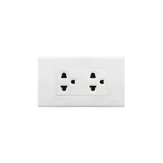 Nano ชุดเต้ารับ คู่มีกราวน์ (สีขาว) รุ่น Classic Series เต้ารับ รหัสสินค้า: CS55-BW