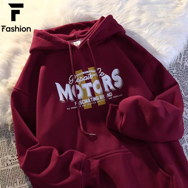 เสื้อเเขนยาวมีฮู้ด เสื้อเเขนยาวทรงหลวม ใส่สบายเเฟชั่น UNISEX - รูปที่ 2